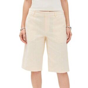 Lioness Women's Natural Linen-look Kurt Jorts Knee Length Shorts
